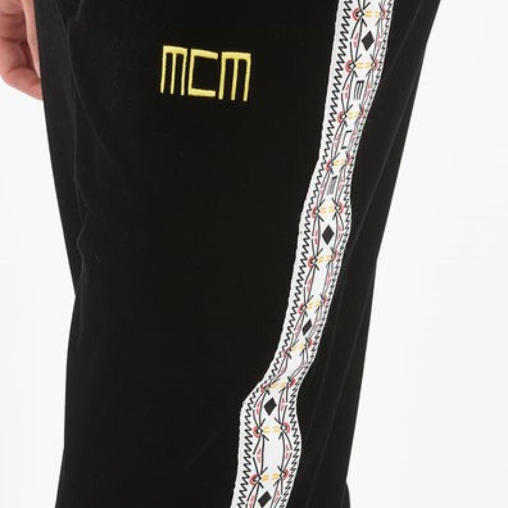 MCM Black Velour Track Pants